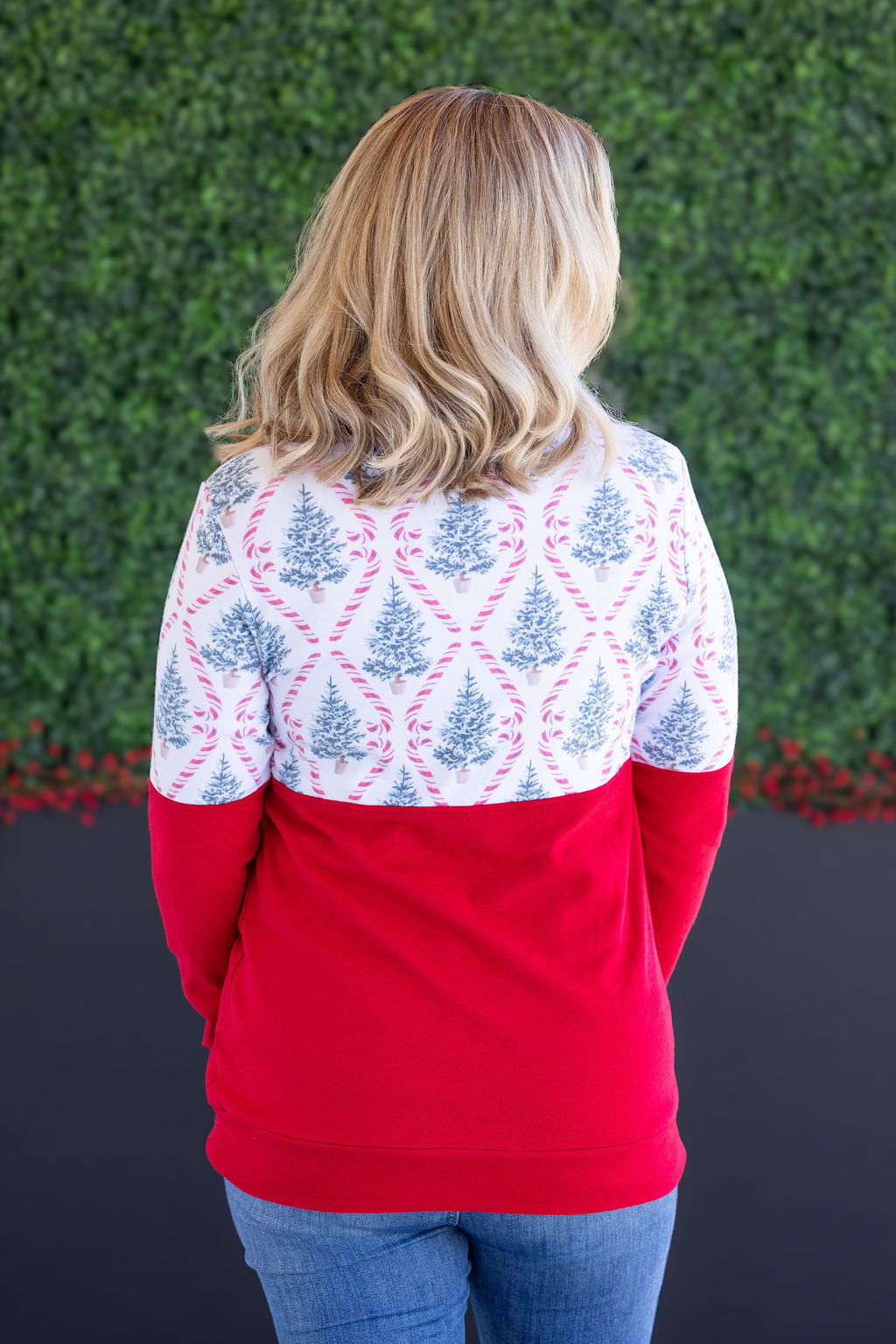 Natalie Pullover - Candy Cane Lane and Red